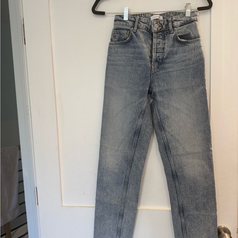 Anine Bing Light Blue Straight Leg Jeans